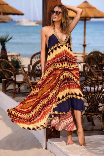 ЛЯТНА РОКЛЯ С ТЪНКИ ПРЕЗРАМКИ Ory VI26-065 VACANZE ITALIANE