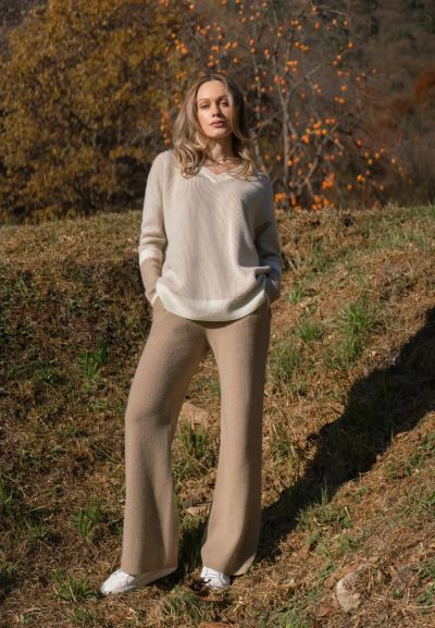 КАШМИРЕН ПАНТАЛОН Ribbed Rhythm W25-00CH0810 MARC & ANDRE