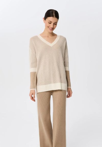 КАШМИРЕН ПУЛОВЕР Ribbed Rhythm W25-00CH0816 MARC & ANDRE