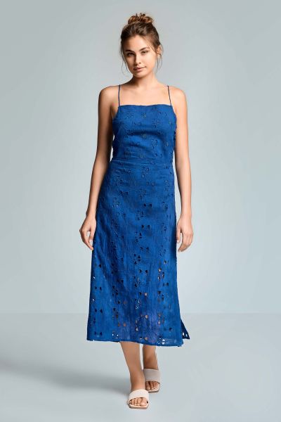 ЛЯТНА РОКЛЯ С ПРЕЗРАМКИ Thea IC26-004 СИНЬО ICONIQUE