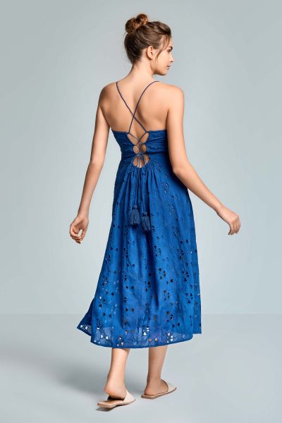 ЛЯТНА РОКЛЯ С ПРЕЗРАМКИ Thea IC26-004 СИНЬО ICONIQUE