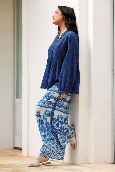 ДАМСКИ ТОП Ros DB26-017 СИНЬО DAVID