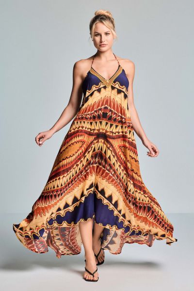 ЛЯТНА РОКЛЯ С ТЪНКИ ПРЕЗРАМКИ Ory VI26-065 VACANZE ITALIANE