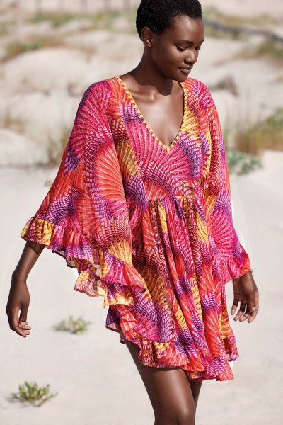 ЛЯТНА РОКЛЯ КАФТАН Azzurra VI26-041 VACANZE ITALIANE